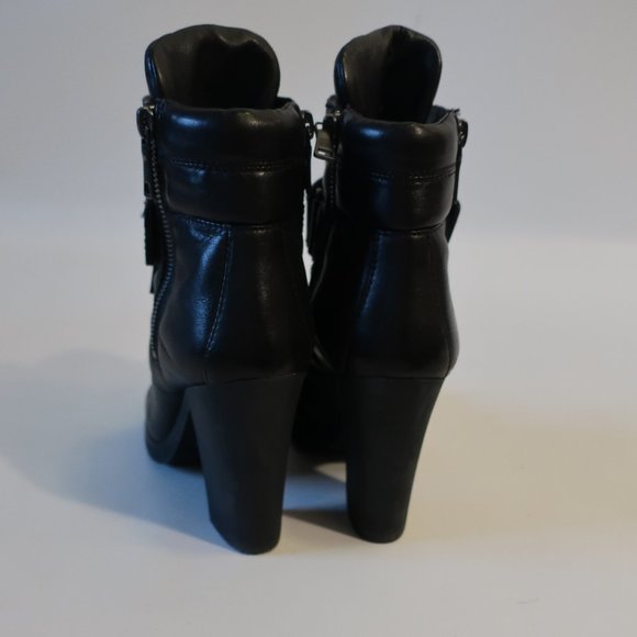 Womens Prada Black Leather Lace-Up Block Heeled Combat Booties 38.5 US/8.5 * - Picture 11 of 16